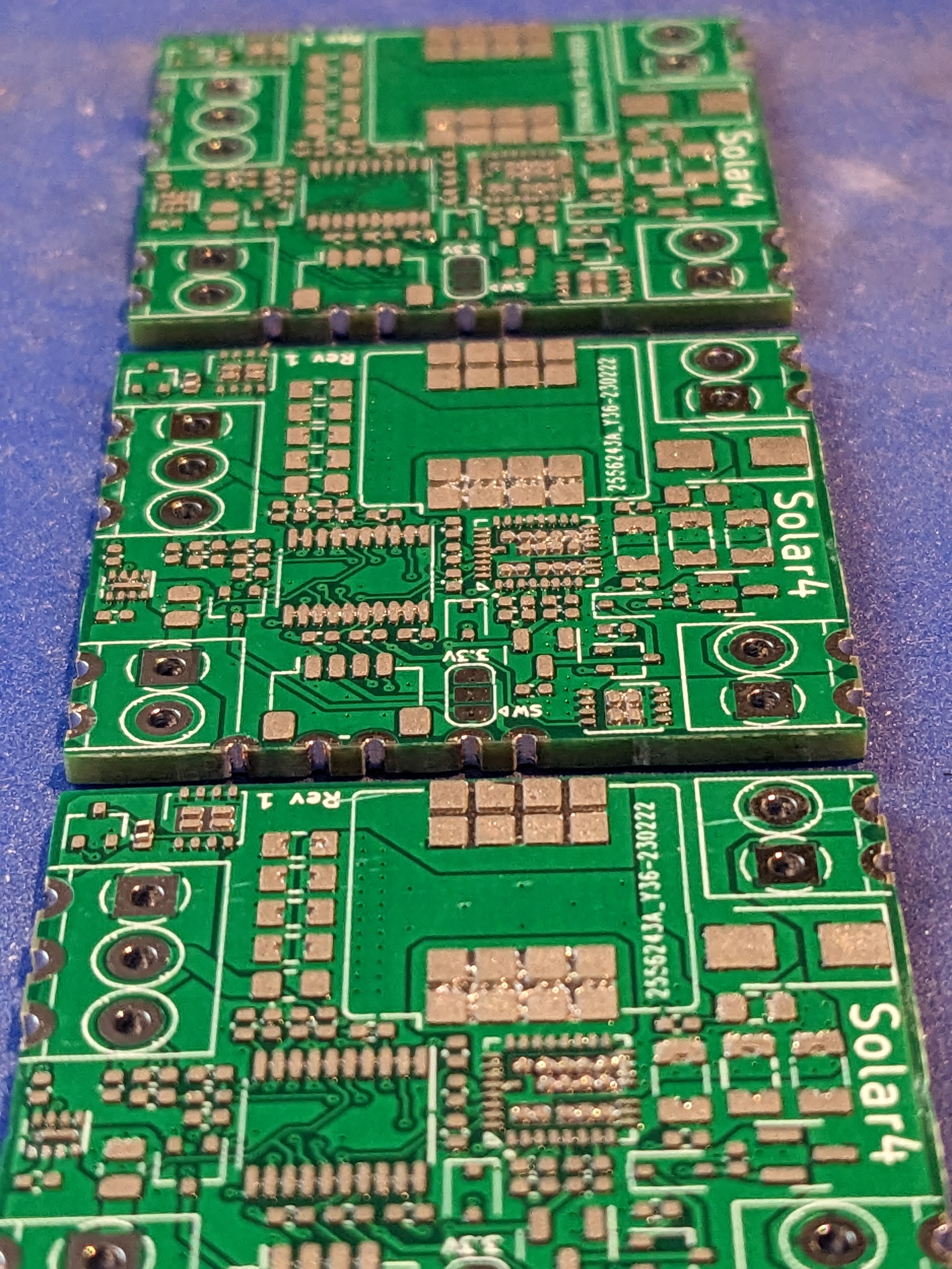 PCBs with solder paste applied